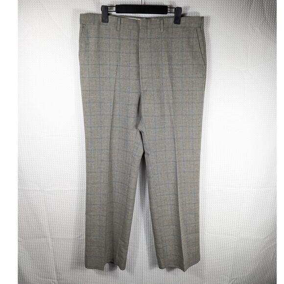 Vintage Haggar Magic Stretch 38x34 Glen Plaid Pants Men’s USA Made Dress Slacks - Picture 1 of 3